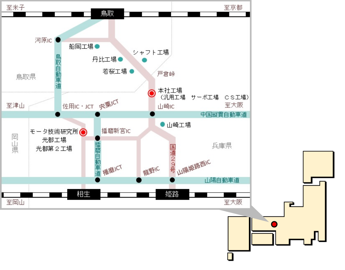 各工場の拠点地図